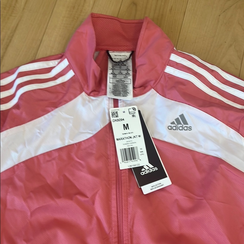 Adidas Pink Puffer with Reflective Marathon Jacket size M - Picture 2 of 15